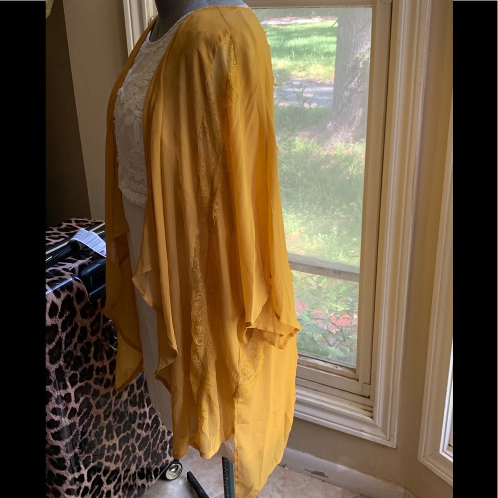 Sheer MUSTARD Kimono